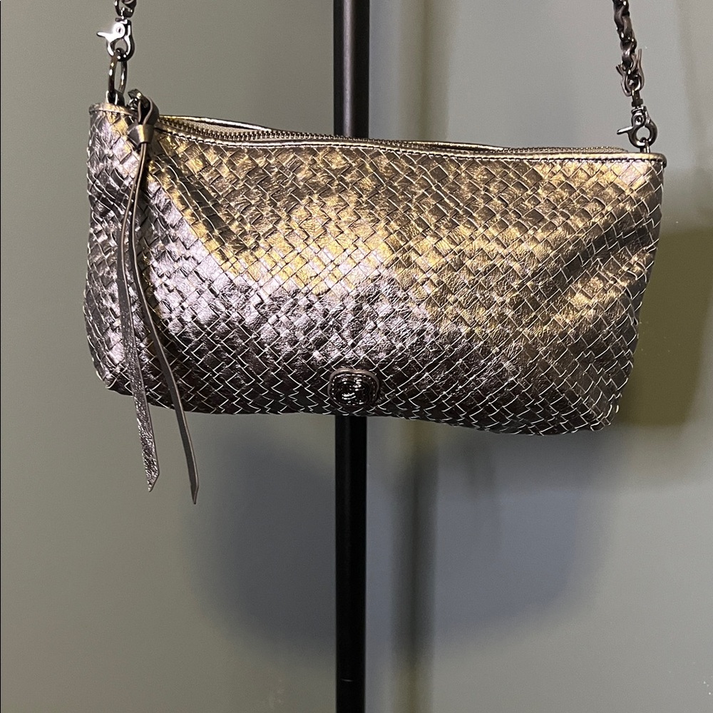 Elliott Lucca Pewter Woven Crossbody Bag